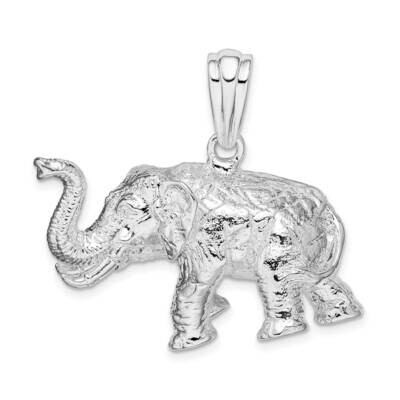 Sterling Silver Polished/Textured 3D Large Elephant Pendant Sterling Silver Polished QC10996, MPN: …