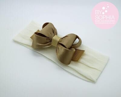 Baby Headband Gold Baby Headband Gold Bow Headband Nylon Headband Baby Girl Gold Head band Gold Bab…