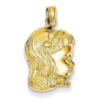 Girl Head Pendant 14k Gold C2815, MPN: C2815, 637218042005