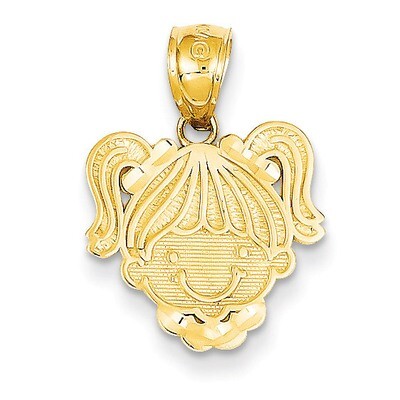Girl Head Pendant 14k Gold Polished C4028, MPN: C4028, 886774089966