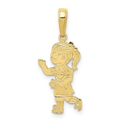 Little Girl Walking with Flowers Pendant 10k Gold 10D3993, MPN: 10D3993,