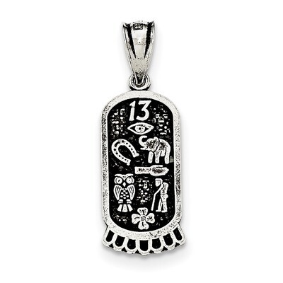 Good Luck Icon Pendant Sterling Silver Antiqued QC8664, MPN: QC8664, 191101363313
