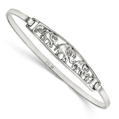 Elephant Hinged Bangle Sterling Silver QB915, MPN: QB915, 886774748986