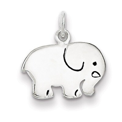 Enameled Elephant Charm Sterling Silver QC7532, MPN: QC7532, 883957519074