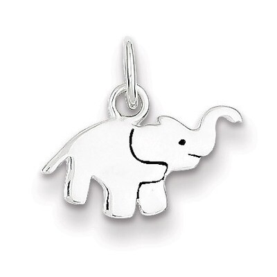 Enameled Elephant Charm Sterling Silver QC7531, MPN: QC7531, 883957519067