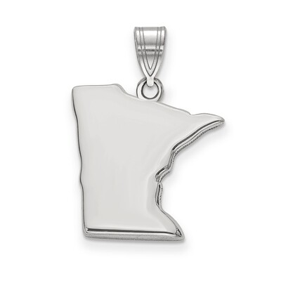 Minnesota State Pendant Charm Sterling Silver Engravable XNA707SS-MN, MPN: XNA707SS-MN, 886774753058