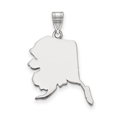 Alaska State Pendant Charm Sterling Silver Engravable XNA707SS-AK, MPN: XNA707SS-AK, 886774752839