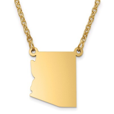 Arizona State Pendant with Chain Engravable Gold-plated on Sterling Silver, MPN: XNA706GP-AZ, 88677…