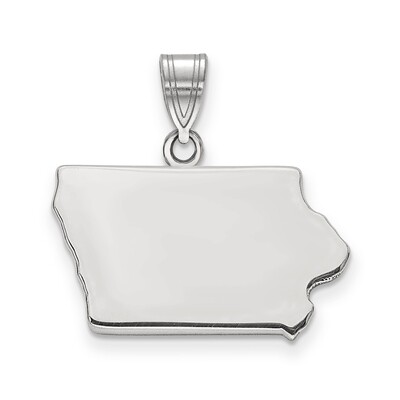 Iowa State Pendant Charm Sterling Silver Engravable XNA707SS-IA, MPN: XNA707SS-IA, 886774752945