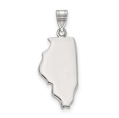 Illinois State Pendant Charm Sterling Silver Engravable XNA707SS-IL, MPN: XNA707SS-IL, 886774752969