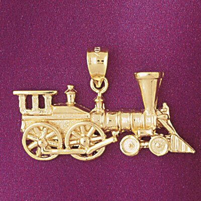 Dazzlers Jewelry Locomotive Train Pendant Necklace Charm Bracelet in Yellow, White or Rose Gold 439…