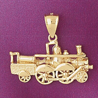 Dazzlers Jewelry Locomotive Train Pendant Necklace Charm Bracelet in Yellow, White or Rose Gold 439…