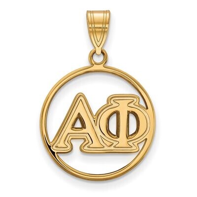 Alpha Phi Small Circle Pendant Gold-plated Silver GP011APH, MPN: GP011APH, 191101098932
