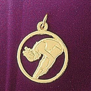 Dazzlers Jewelry Gymnastic Pendant Necklace Charm Bracelet in Yellow, White or Rose Gold 6312, MPN:…