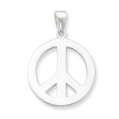 Round Polished Peace Pendant Sterling Silver QP1824, MPN: QP1824, 883957140643