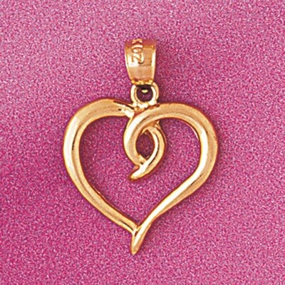 Dazzlers Jewelry Floating Heart Pendant Necklace Charm Bracelet in Yellow, White or Rose Gold 4013,…