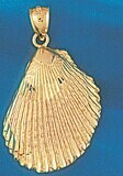 Dazzlers Jewelry Seashell Shell Pendant Necklace Charm Bracelet in Yellow, White or Rose Gold 263, …