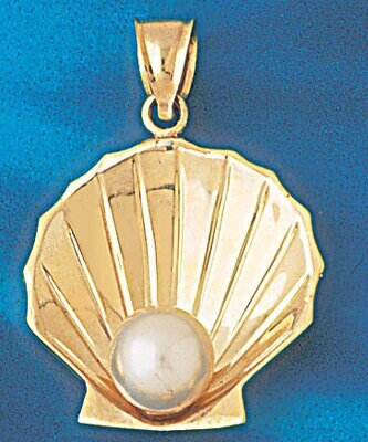 Dazzlers Jewelry Seashell Shell Pendant Necklace Charm Bracelet in Yellow, White or Rose Gold 243, …