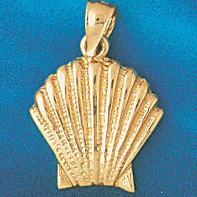 Dazzlers Jewelry Seashell Shell Pendant Necklace Charm Bracelet in Yellow, White or Rose Gold 232, …