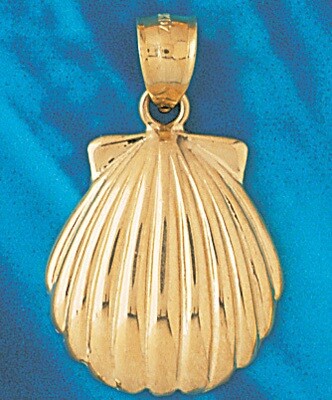 Dazzlers Jewelry Seashell Shell Pendant Necklace Charm Bracelet in Yellow, White or Rose Gold 229, …