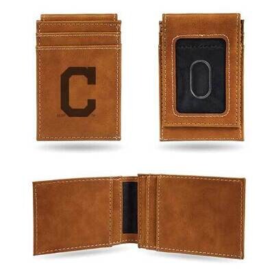 MLB Cleveland Indians Brown Faux Leather Front Pocket Wallet GC7393, MPN: GC7393, 767345894311