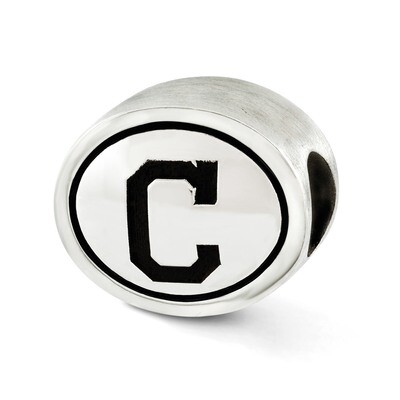 MLB Siskiyou Buckle Antiqued Cleveland Indians Bead Sterling Silver QRS3276