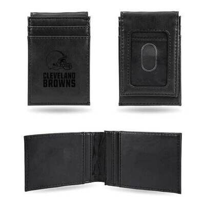 NFL Cleveland Browns Faux Leather Black Front Pocket Wallet GC7512, MPN: GC7512, 767345896025