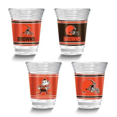 NFL Cleveland Browns 4-piece Shot Glass Set GM26125-BRW, MPN: GM26125-BRW, 737538033278