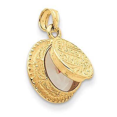 Enamel Birthday Cake Candle Inside Pendant 14k Gold C2171, MPN: C2171, 637218117727
