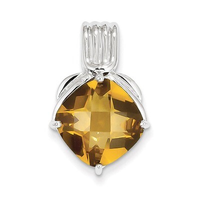 Sterling Silver Whiskey Quartz Pendant QP2893WQ