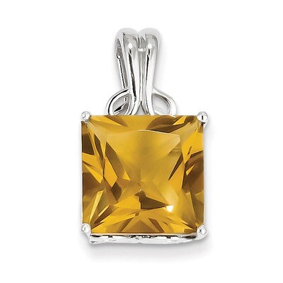 Sterling Silver Whiskey Quartz Pendant QP2912WQ