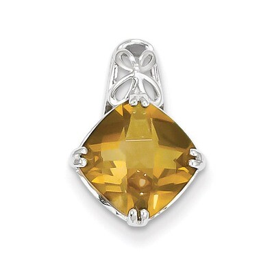 Sterling Silver Whiskey Quartz Pendant QP2931WQ