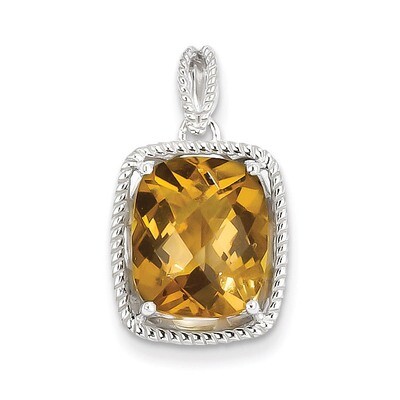 Whiskey Quartz Pendant Sterling Silver QP2915WQ, MPN: QP2915WQ, 883957022451