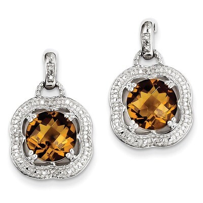 Whiskey Quartz Earrings Sterling Silver QE9869WQ, MPN: QE9869WQ, 883957036182