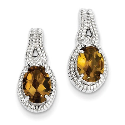 Sterling Silver Whiskey Quartz Earrings QE9891WQ