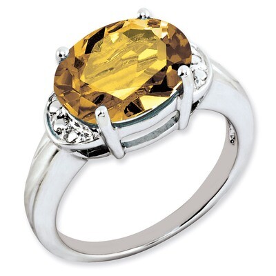 Oval Whiskey Quartz Ring Sterling Silver QR2947WQ, MPN: QR2947WQ, 883957242682
