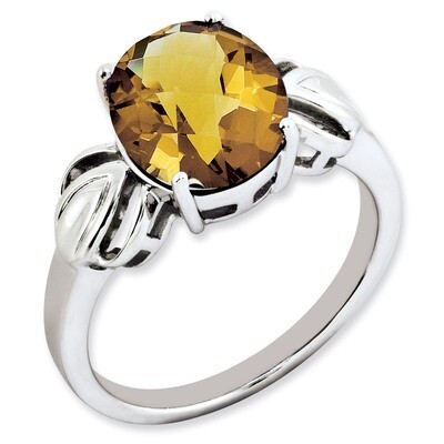 Oval Whiskey Quartz Ring Sterling Silver QR3197WQ, MPN: QR3197WQ, 883957363738