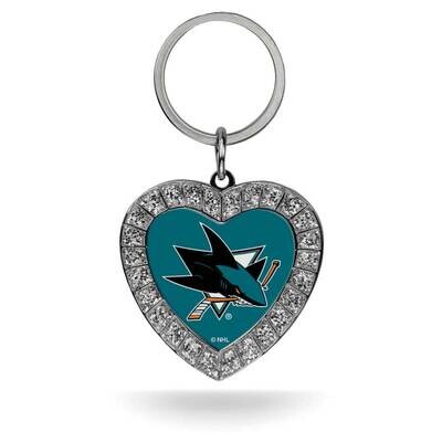 NHL San Jose Sharks Rhinestone Heart Key Ring GC7982, MPN: GC7982, 94746940584