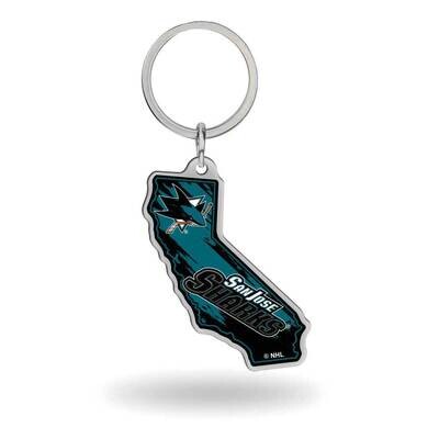NHL San Jose Sharks-California State Shaped Key Ring GC8073, MPN: GC8073, 767345747969
