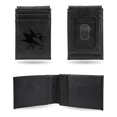 NHL San Jose Sharks Black Faux Leather Front Pocket Wallet GC7608, MPN: GC7608, 767345896643