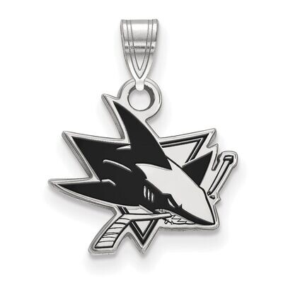 San Jose Sharks Small Enamel Pendant Sterling Silver SS017SHA, MPN: SS017SHA, 886774747743