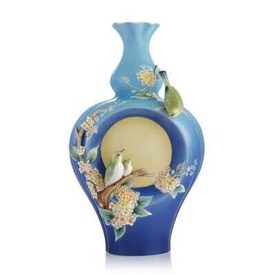 Franz Porcelain Moon and Fragrant Olive Sweet Olive and Japanese White Eye Vase FZ03337, MPN: FZ033…