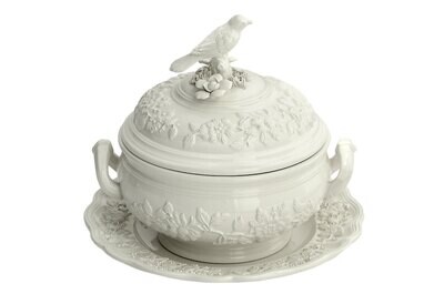 Mottahedeh Small Bird Tureen &amp; Stand F6684, MPN: F6684,