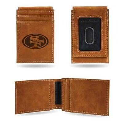 NFL San Francisco 49ers Brown Faux Leather Front Pocket Wallet GC7553, MPN: GC7553, 767345895615