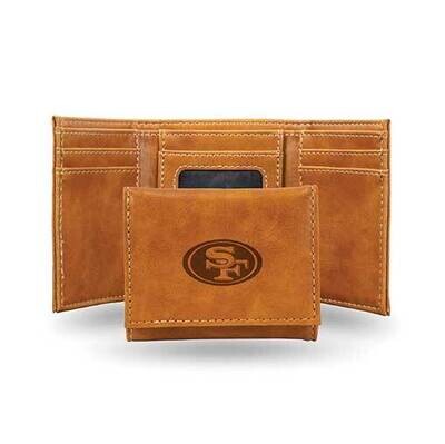 NFL San Francisco 49ers Brown Faux Leather Trifold Wallet GC7799, MPN: GC7799, 767345536136