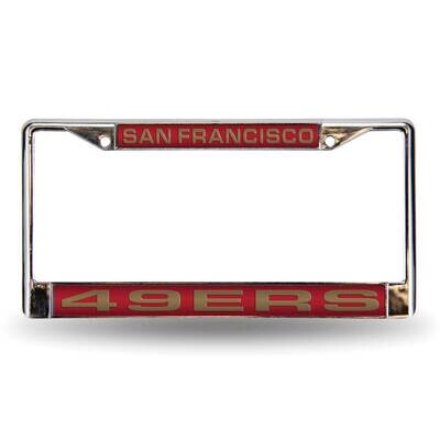 NFL San Francisco 49ers Red Laser Chrome Car License Plate Frame GC7096, MPN: GC7096, 94746402617