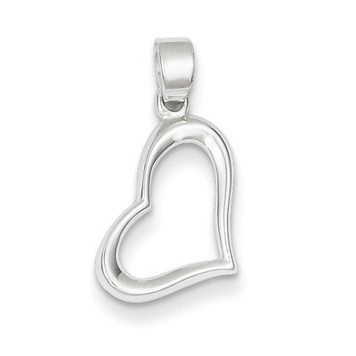 Heart Pendant Sterling Silver Polished QC6736, MPN: QC6736, 723252763867