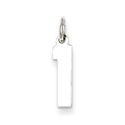 Charm Number 1 Sterling Silver Polished QSS01, MPN: QSS01, 883957100579