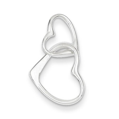 Double Heart Pendant Sterling Silver QC3714, MPN: QC3714, 883957975580