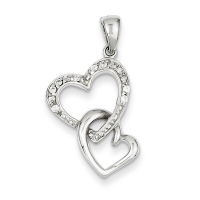 Heart Diamond Pendant Sterling Silver QC6198, MPN: QC6198, 883957915029